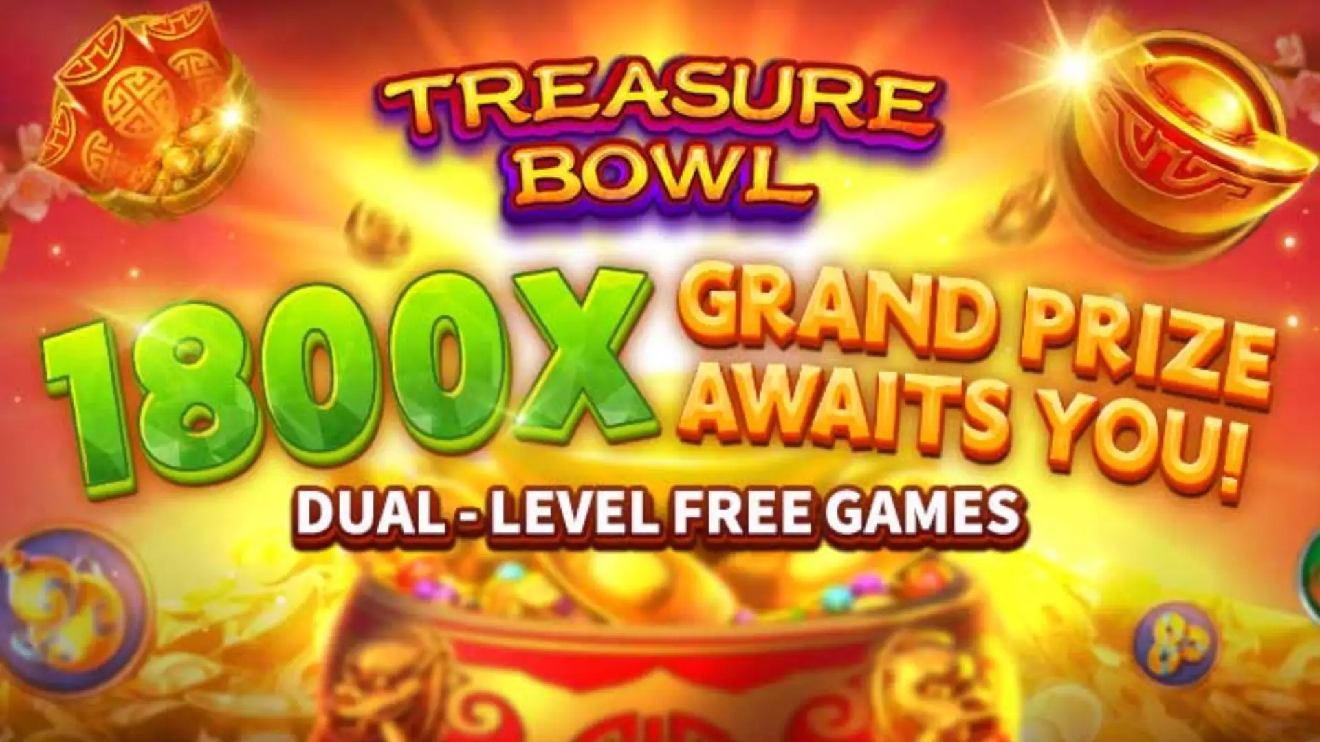 Multiplicadores Treasure Bowl ss777 - 7777x Máximo com Tigela Dourada